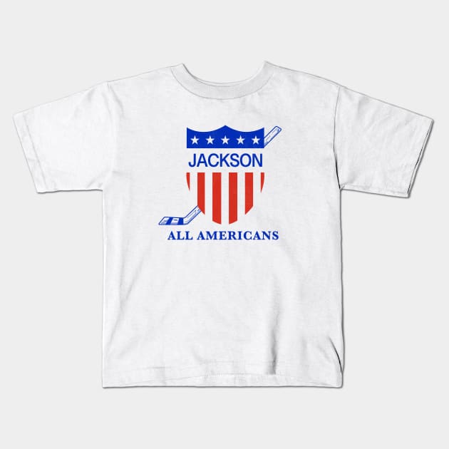 Defunct Jackson All-Americans Hockey 1986 Kids T-Shirt by LocalZonly